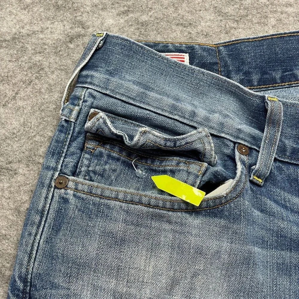 True Religion Ricky Relaxed Straight Jeans Blue Medium Wash Men 36 x 33 Distress_4